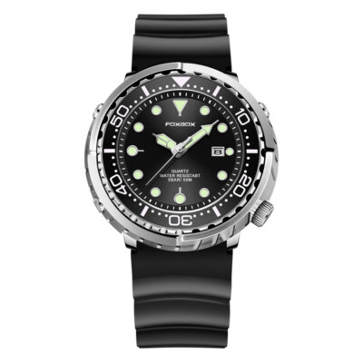 LIGE FOXBOX Men Gold Watch Silicone Wristwatch Luminous Calandar Male Watches