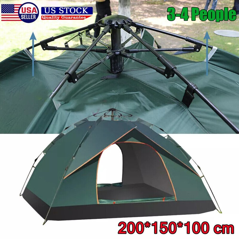 3-4 Person Automatic Camping Tent Hiking Instant Canopy Pop Up