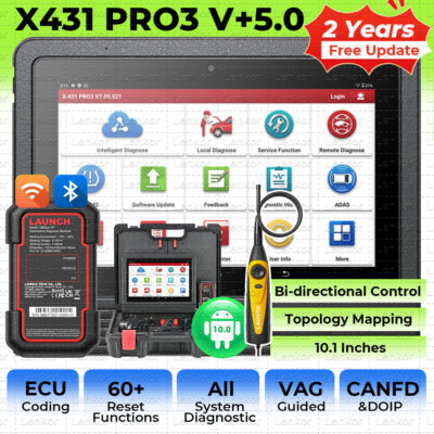 LAUNCH X431 PRO3S+ V5.0 PRO Bidirectional Car Diagnostic Scanner Tool Key Coding