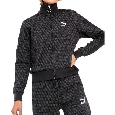 

Puma Luxe Pack Geometric Full Zip Jacket Женская черная повседневная спортивная верхняя одежда, Черный, Puma Luxe Pack Geometric Full Zip Jacket