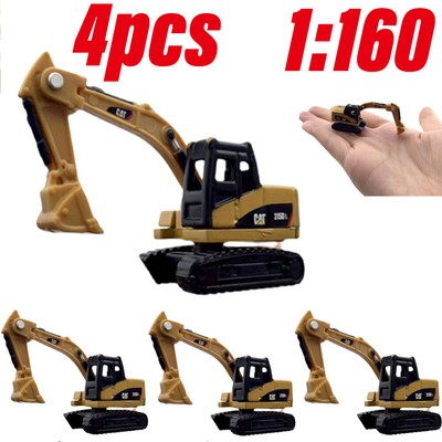 4pcs 1:160 N Scale Model Toy Excavator Sand Table Layout Mini Car Simulation