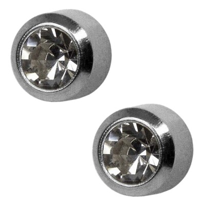 Studex Ear Piercing Regular Titanium April Birthstone Crystal Stud Earrings 4mm