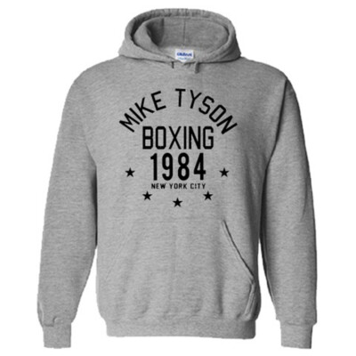 Mike Tyson Boxing 1984 Men's Gray Hoodie Sweatshirt Size S-3XL