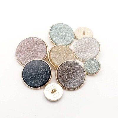 5 PCS Metal Round Shank Button Many Sizes Special Sparkling Buttons for Cloth...