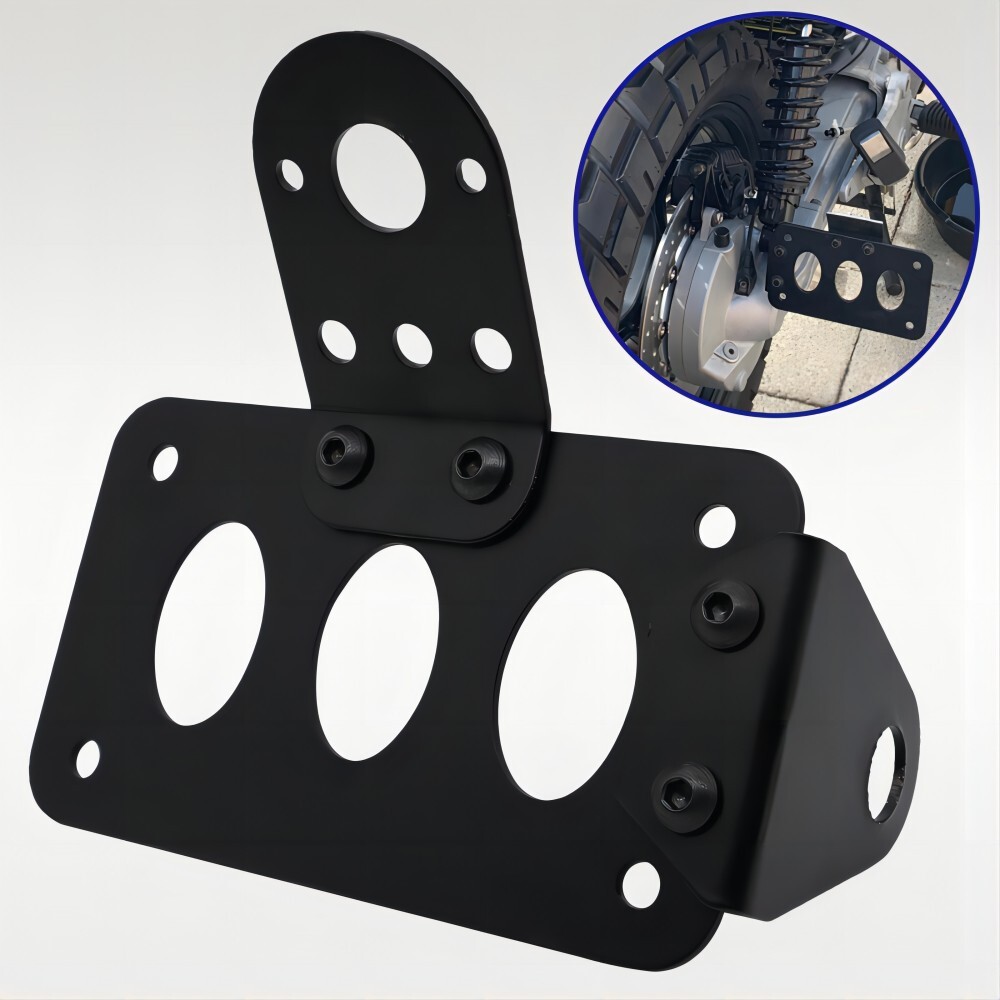 Black Side Mount License Plate Bracket Holder For Harley Chopper Dyna Motorcycle