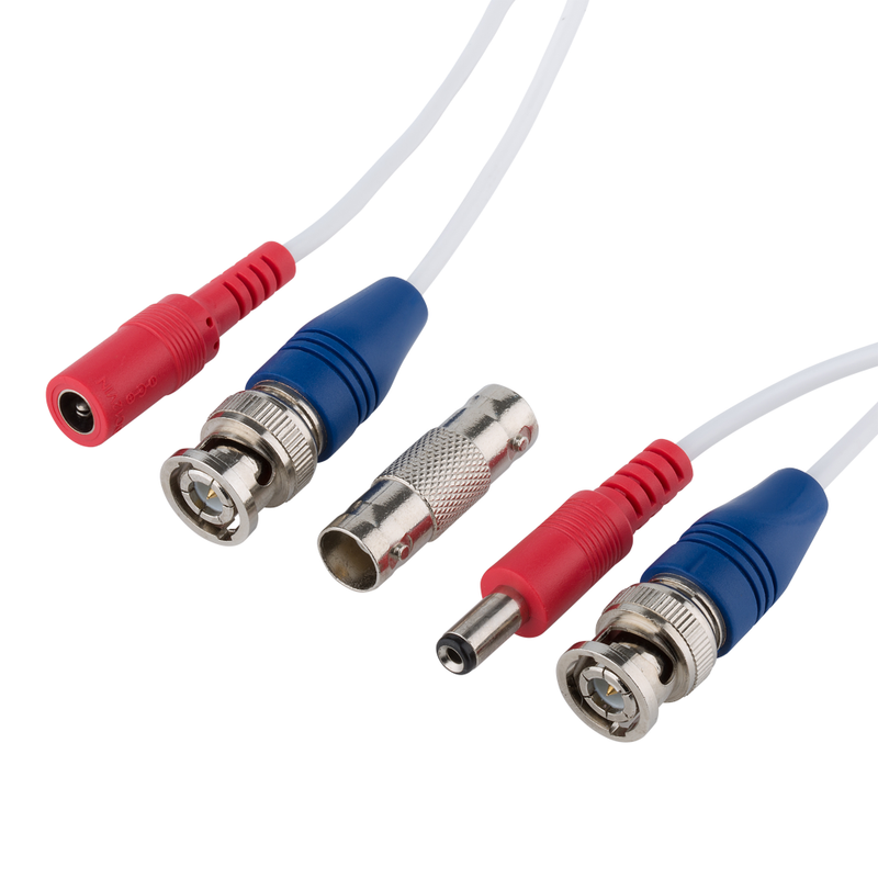 Onn. BNC Video Power Wire Cord,100Ft,White, Wire for Security Camera, CCTV, DVR,