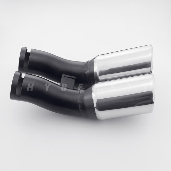 Dual 48mm Inlet Dual 70mm Out Resonated Exhaust Tip for Volkswagen VW