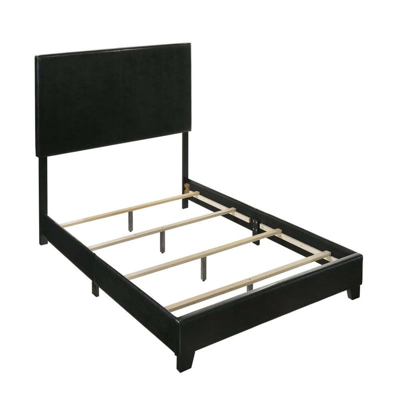 Erin Faux Leather Padded Headboard, Black, Full