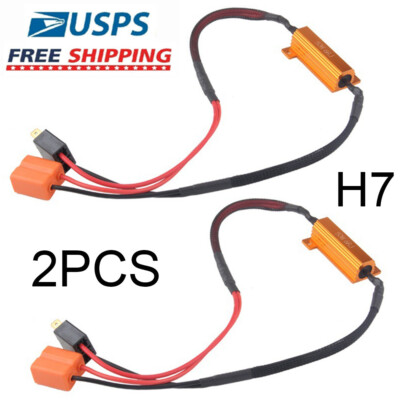 H7 LED Headlight Anti Flicker Adapter Error Free Canceler Canbus Lamps Decoder