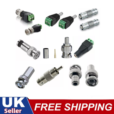 CAT5 UTP TO COAXIAL CONNECTOR CAMERA POWER JACK VIDEO CCTV BALUN BNC RCA CABLE