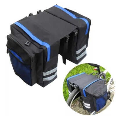 12.4'' Bicycle Carrier Bag Rear Rack Bike Trunk Bag Luggage Back Seat Double Side