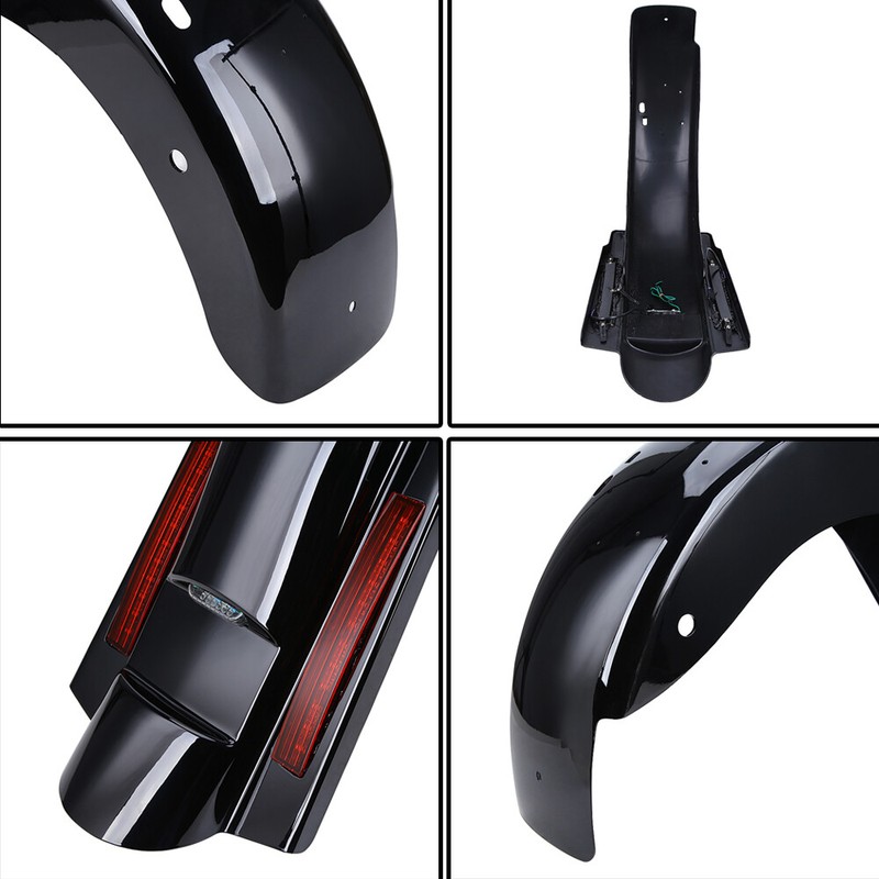 CVO Stretched Rear Fender with LED Lights For 1993-08 Harley