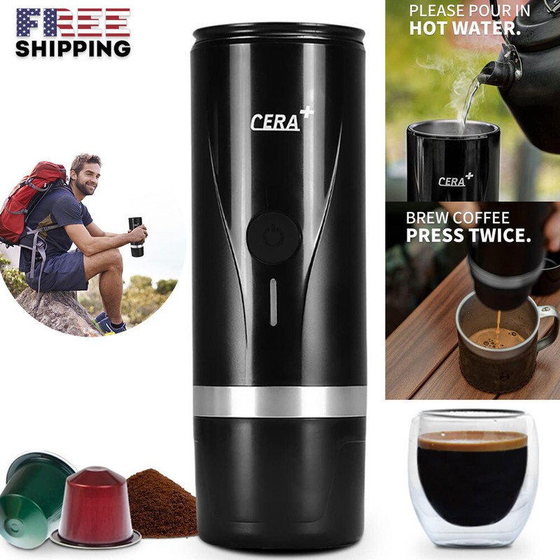 Portable Espresso Machine, Compact Travel Coffee Maker, Non-