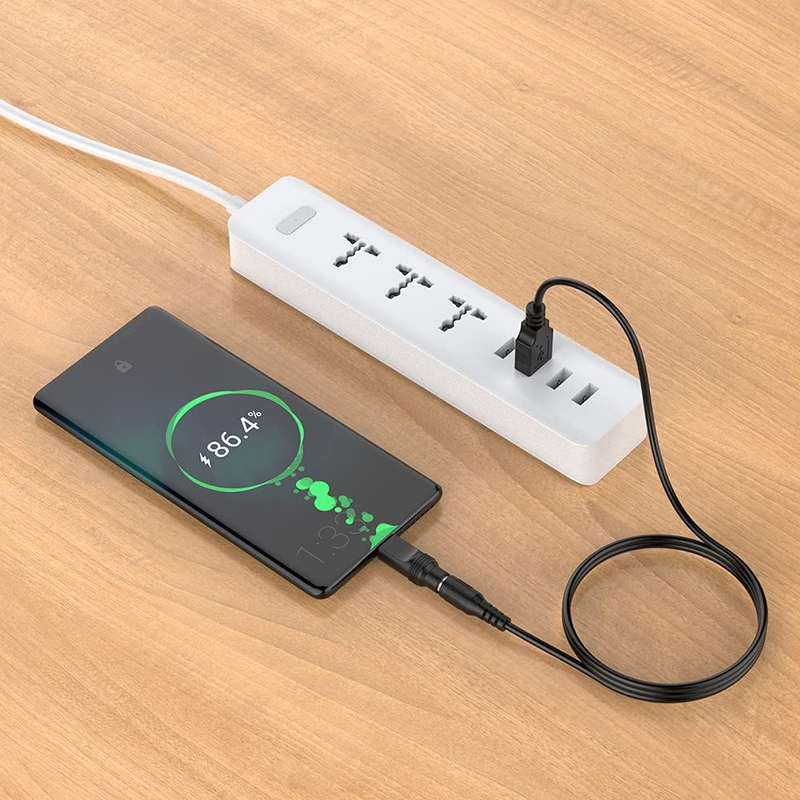 USB to DC 5V Power Cord, Universal DC 5.5x2.1mm Plug Jack Charging Cable with 10