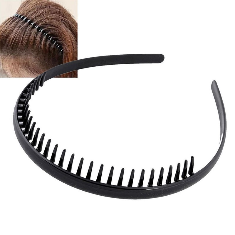 Black Metal Football Toothed Men Hair Clip Soccer Headband Sports