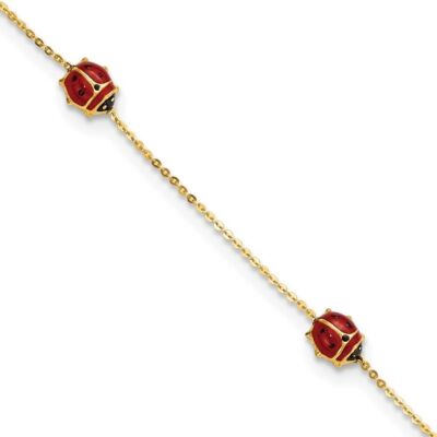 Pre-owned Diamond2deal 14k Yellow Gold Link Chain 6.5" Bracelet 0.89g