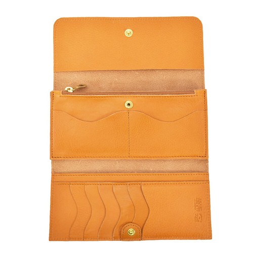 Pre-owned Il Bisonte Long Wallet Continental Wallet Classic Scw009 Miele Or176b In Or/miele/or176b