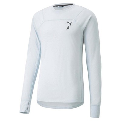 

Puma Seasons Run Wool Crew Neck Long Sleeve Athletic T-Shirt Mens Blue Casual To, Синий, Puma Seasons Run Wool Crew Neck Long Sleeve Athletic T-Shirt