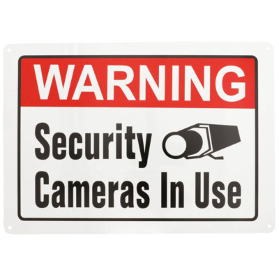 Warning Security Cameras In Use Home Video Surveillance Plastic Sign 10'' x 14''
