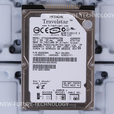 HITACHI (HTS424040M9AT00) 40 GB HDD 2.5'' 2MB 4200 RPM IDE Laptop Hard Disk Drive