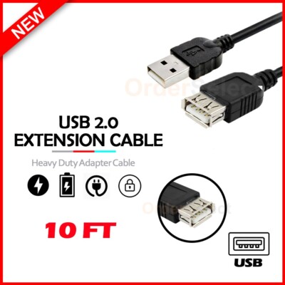 USB 10' Extension Cord Charger Cable for Xiaomi Redmi Note 10 / 10s / 10 Pro/11s