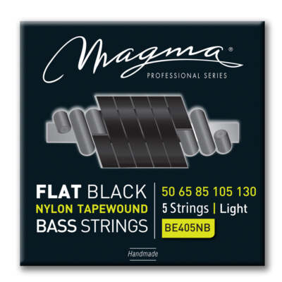 Magma Electric Bass 5 Strings Light Flat Black Nylon Tapewound LS 34 Set 050 130
