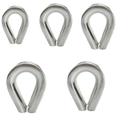 Stainless Steel 316 Marine Wire Rope Chain THIMBLE Rig Anchor Boat Set 5 Pc 3/8"