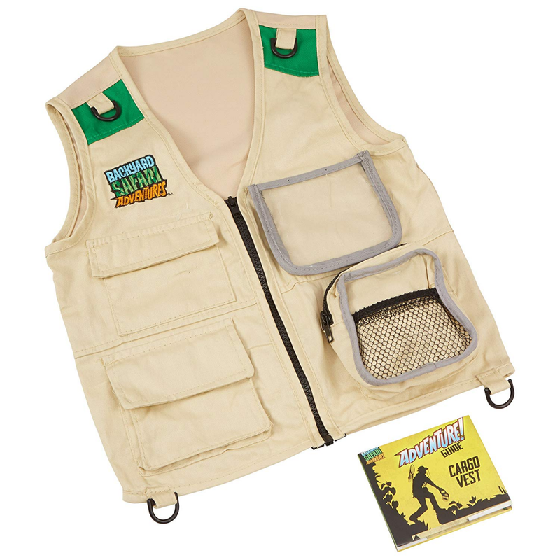 Safari Vest Kids Outdoor Hiking Adventure Cargo Backyard Rugged Poly Twill