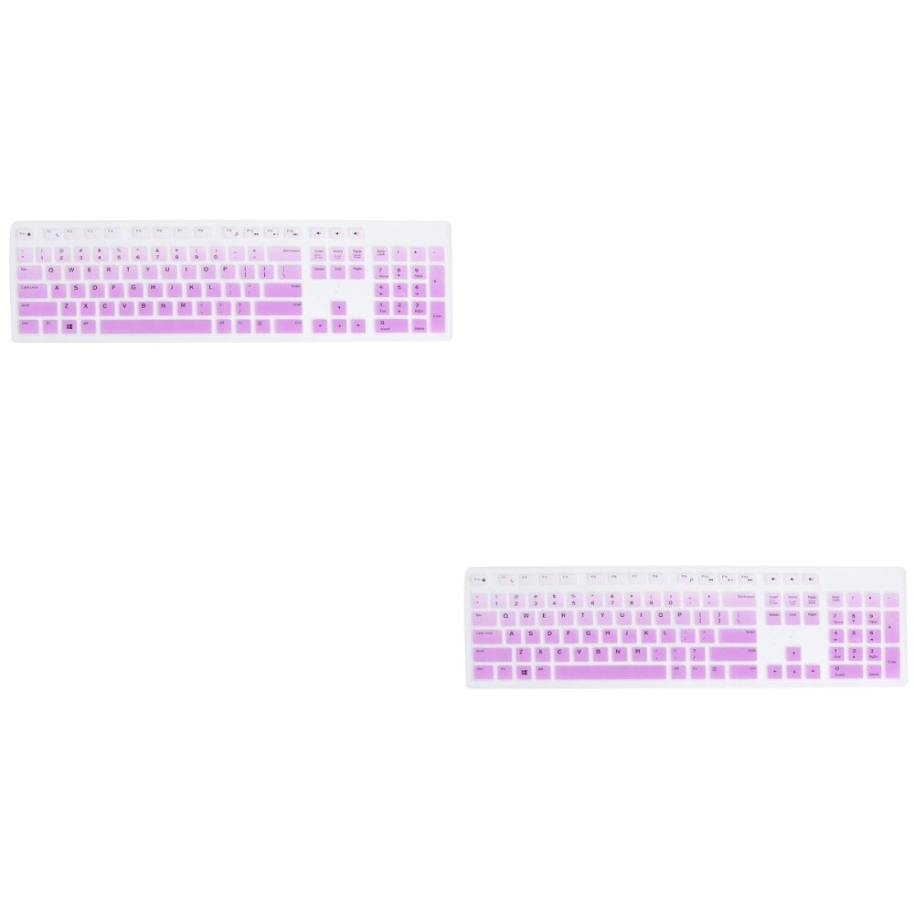 2 Pc Purple Silica Gel Keyboard Protector Computer Cover Silicone Skins