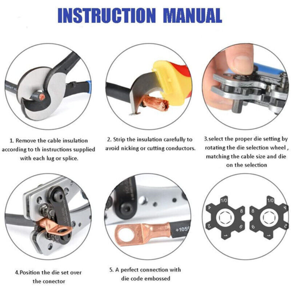 140PCS Cable Lugs Copper Ring Crimp Terminal/Plier Car Battery Wire Connectors
