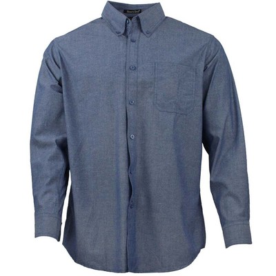 

Рубашка Rivers End Yarn Dye Chambray с длинным рукавом на пуговицах мужская, размер , повседневная, Синий, River's End Yarn Dye Chambray Long Sleeve Button Up Shirt