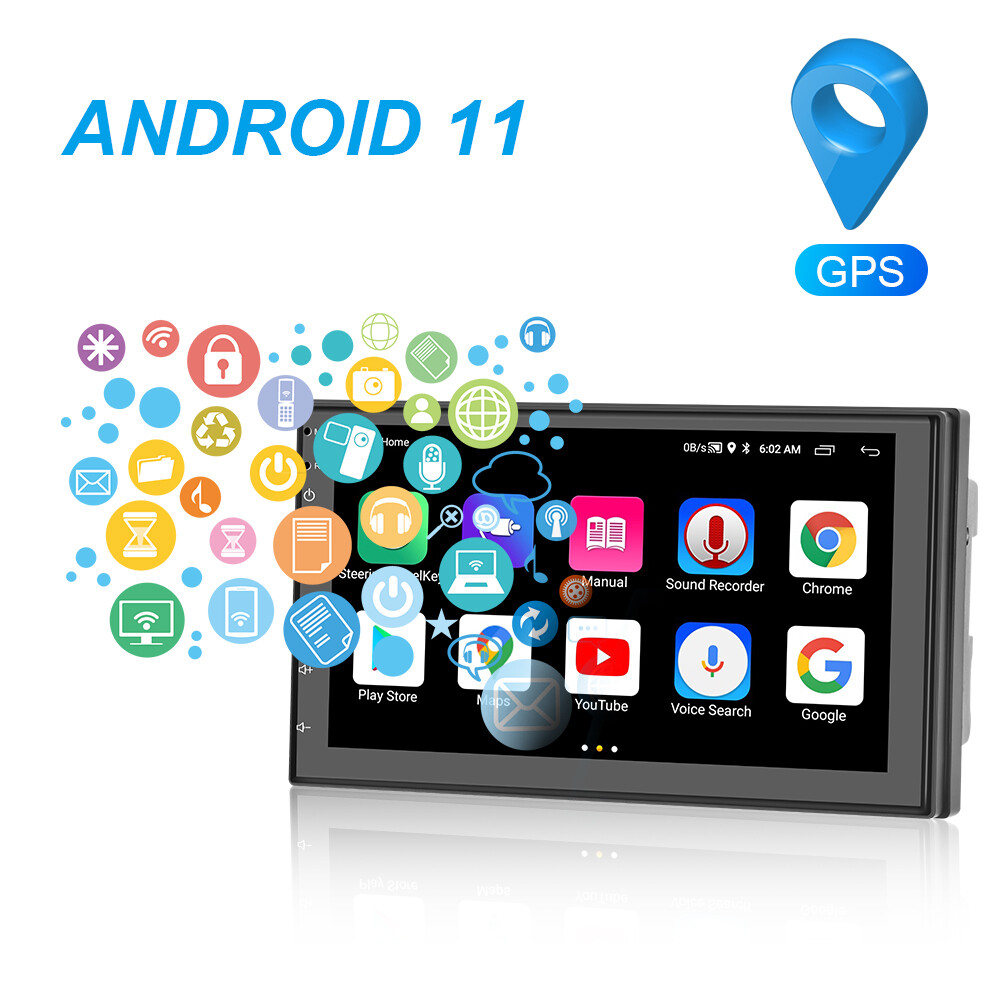 7" Double 2 Din Car Stereo Radio Android 12 GPS NAV Bluetooth Wifi FM USB RDS