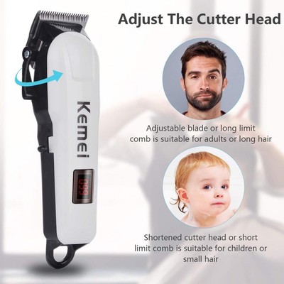 Kemei 809A Professional Hair Clippers Trimmer Cutting Machine Kit Barber Salon