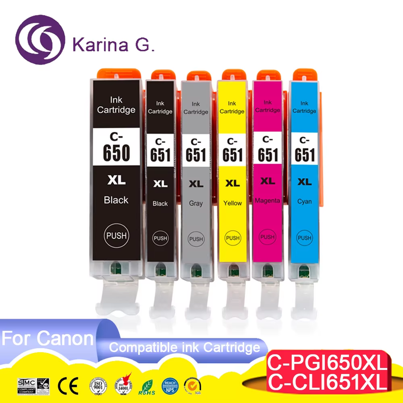 PGI650 650 651 XL 650XL CLI-651XL 651XL Premium Compatible Color Inkjet Ink Cart