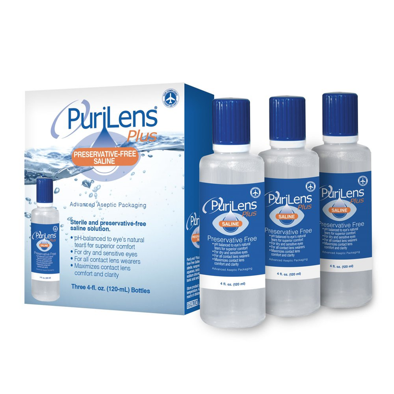 Purilens plus Preservative Free Saline Contact Lens Solution - 3 4 Oz. Bottles
