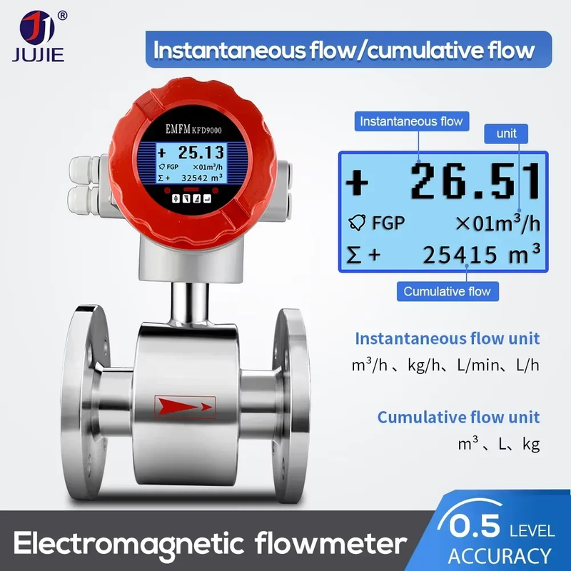 Wastewater Seawater Acid High accuracy Milk Magnetic Flowmeter Digital Water Ele