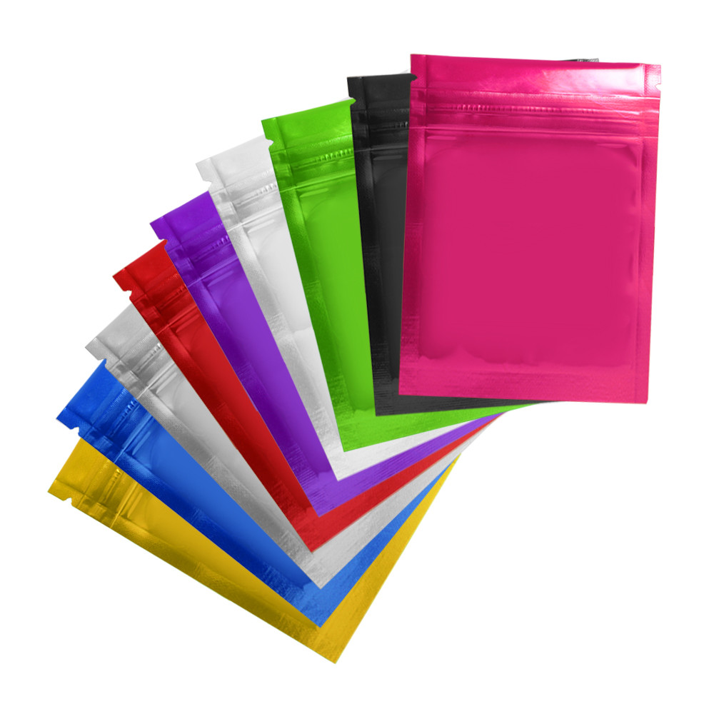 4"x5" Variety of Color Ziplock Mylar Foil Grip Seal Bag Resealable