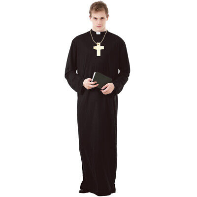 Prayerful Priest Men’s Halloween Costume - Holy Monk Pastor Robes