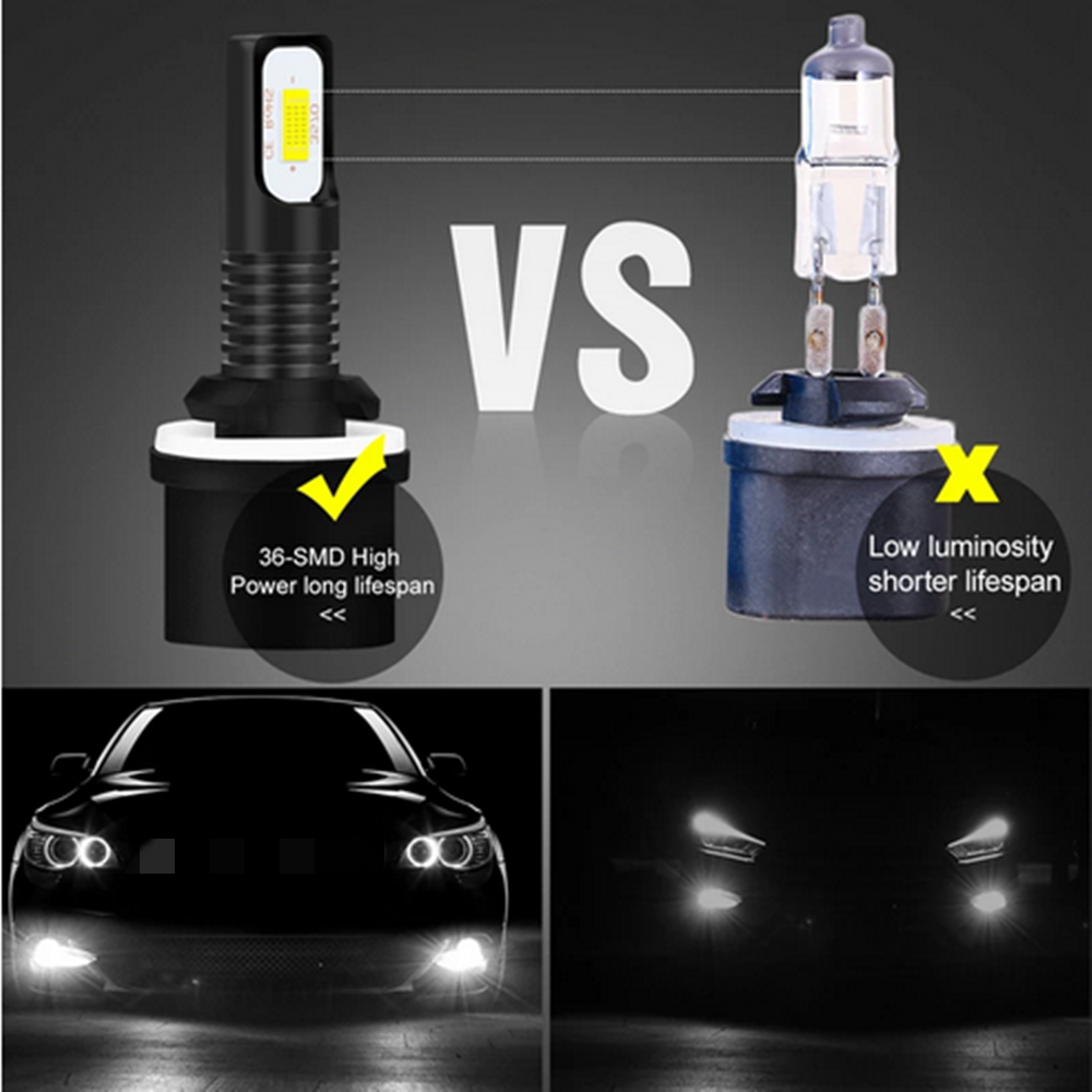 ランプ×２　プラグ×２ SYLVANIA 880 SilverStar zXe Halogen Fog Bulb, 2 Pack