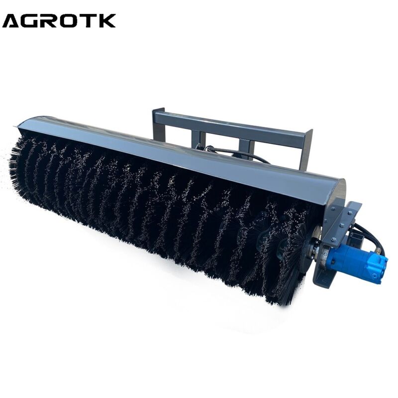 Agrotk 72" Skid Steer Attachment Hydraulic Angle Broom Sweeper Heavy Duty