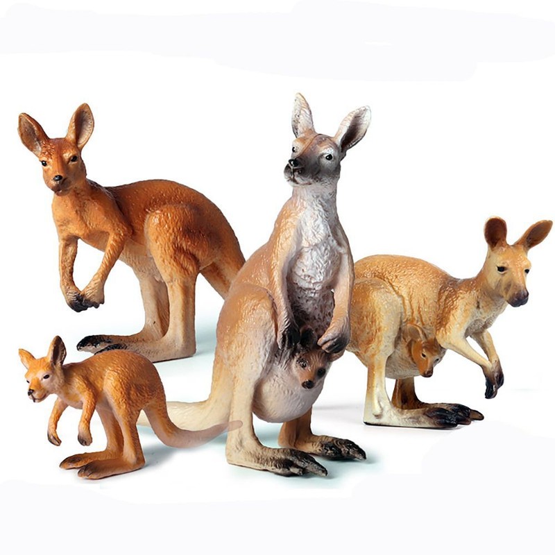 Zoo Scenes Roo Cub Figurine Simulation Wild Animal Lifelike Kangaroo