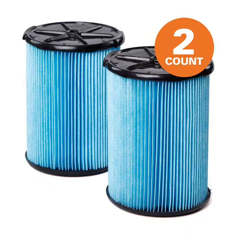 RIDGID Shop Vac Filter Fine Dust Pleated Paper 2 Pack Fits 5 16 Gal Wet Dry Vac