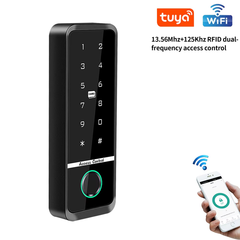 WiFi Tuya Fingerprint Access Controller Outdoor Waterproof Standalone RFID Keypa