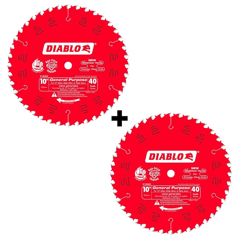 10 in. x 40-Tooth General Purpose Saw Blade (2-Pack) 10 in. x 40-Tooth General Purpose Saw Blade (2-Pack)