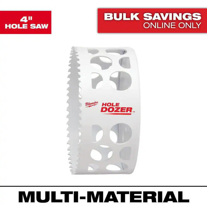 Milwaukee Hole Saw 4 in Bi Metal High Speed Steel 1/2 in Chuck Ice Hardened Bit