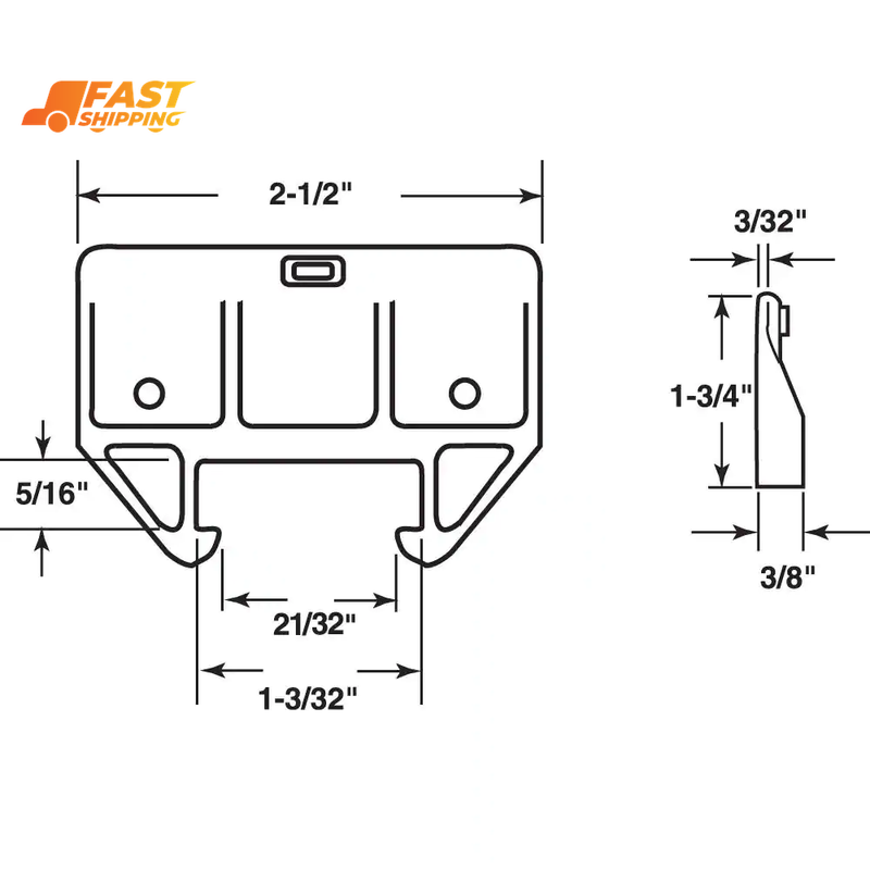 Orange, Plastic Drawer Track Guide Kit (2-Pack)