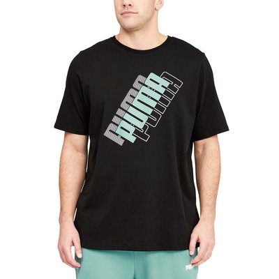 

Футболка Puma Power с круглым вырезом и коротким рукавом с логотипом Big Tall Mens Size  Athleti, Черный, Puma Power Logo Crew Neck Short Sleeve T-Shirt Big Tall