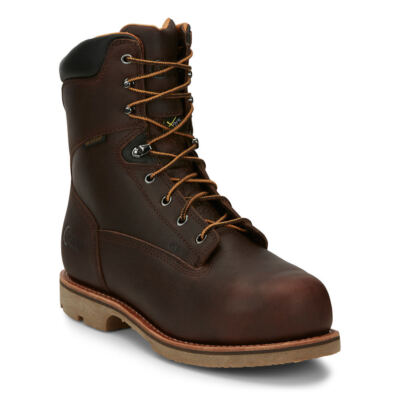 Pre-owned Not Available Chippewa Boot Serious Plus 8" Wp Nano Comp Toe Men's Boot In Brown/briar