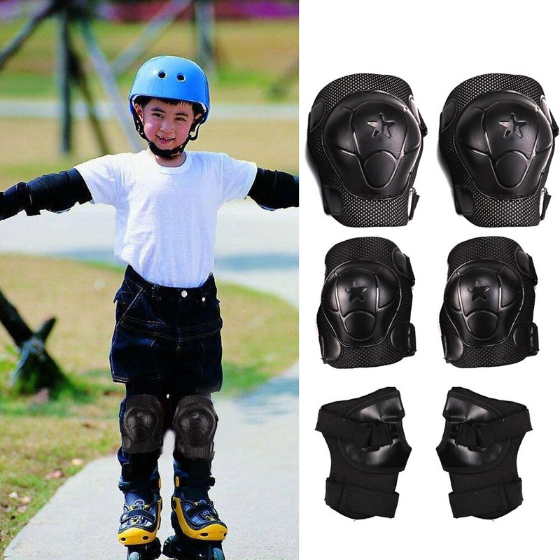 6tlg Kinder Schutzausrüstung Protektoren Set Handgelenke Knieschützer Skates