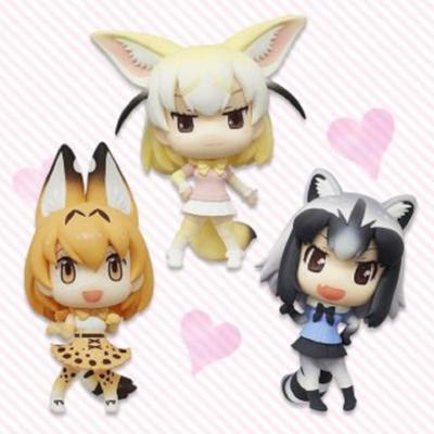FURYU Kemono Friends Serval Raccoons Fennec All 3 Set Figure w/ Tracking NEW